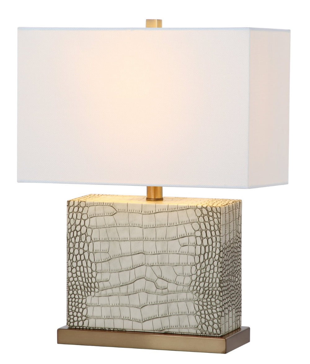 Safavieh DELIA Table Lamp - Contemporary Minimalist Design for Soft Ambient Lighting in Any Space Cream / Brass LIT4403C