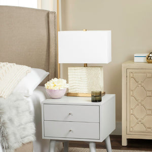 Safavieh DELIA Table Lamp - Contemporary Minimalist Design for Soft Ambient Lighting in Any Space Cream / Brass LIT4403C