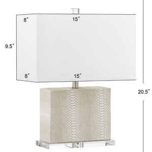 Safavieh DELIA Table Lamp in Cream - Contemporary Design with Clear Accents for Soft Ambient Lighting LIT4403G