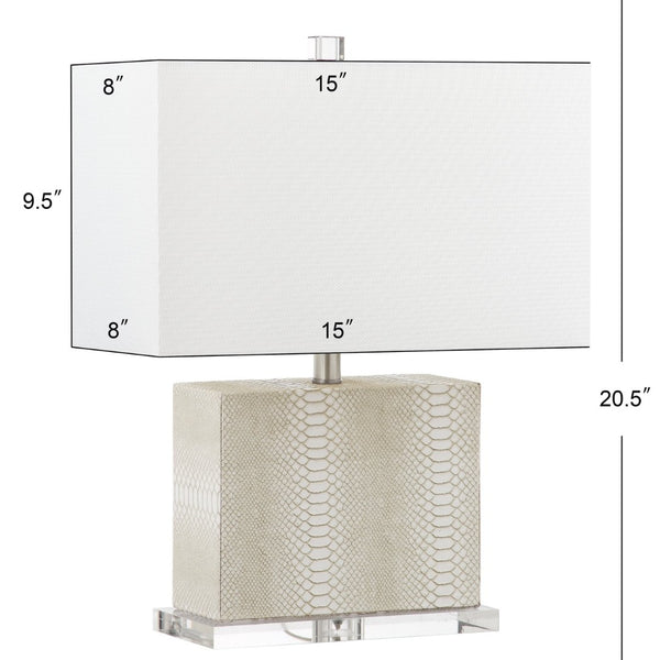 Safavieh DELIA Table Lamp in Cream - Contemporary Design with Clear Accents for Soft Ambient Lighting LIT4403G