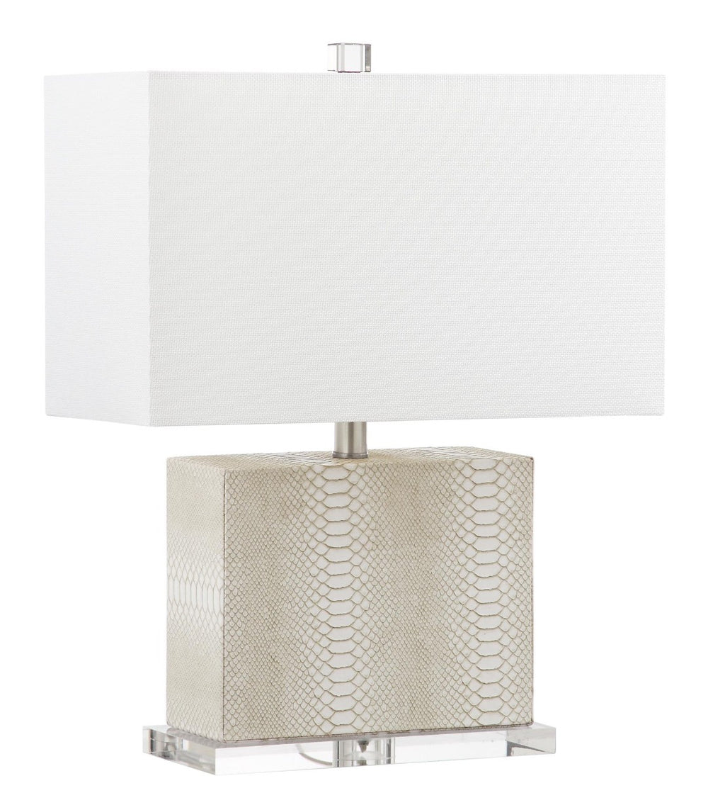 Safavieh DELIA Table Lamp in Cream - Contemporary Design with Clear Accents for Soft Ambient Lighting LIT4403G