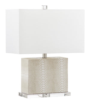 Safavieh DELIA Table Lamp in Cream - Contemporary Design with Clear Accents for Soft Ambient Lighting LIT4403G