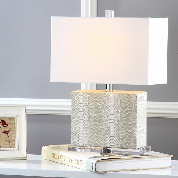 Safavieh DELIA Table Lamp in Cream - Contemporary Design with Clear Accents for Soft Ambient Lighting LIT4403G