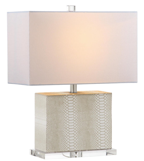 Safavieh DELIA Table Lamp in Cream - Contemporary Design with Clear Accents for Soft Ambient Lighting LIT4403G