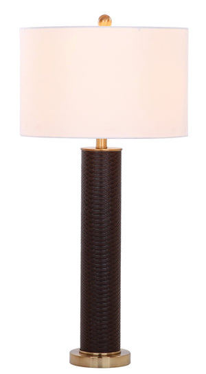 Safavieh OLLIE Table Lamp – Stylish Textured Lighting for Home, Office or Bedroom – Durable and Elegant Design Brown Faux Snakeskin LIT4404H-SET2