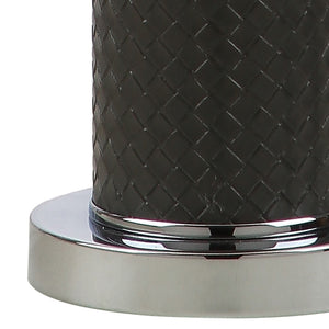 Safavieh OLLIE Table Lamp – Stylish Textured Lighting for Home, Office or Bedroom – Durable and Elegant Design Grey Woven LIT4404J-SET2