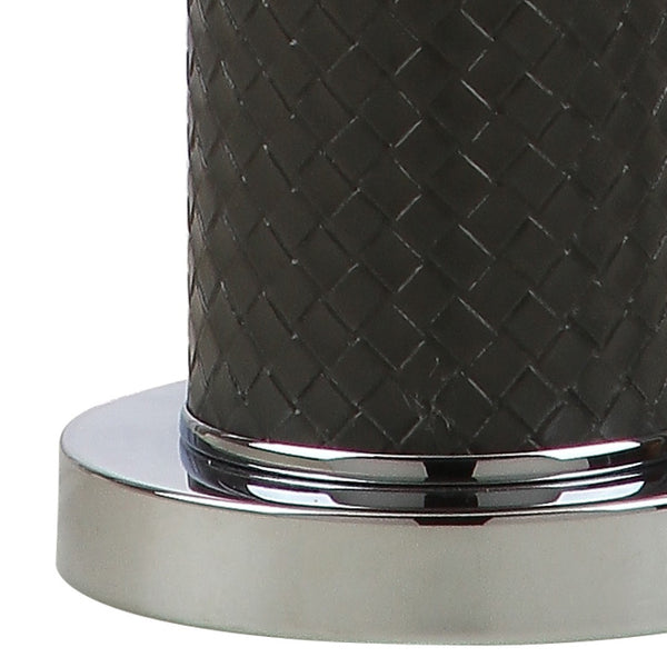 Safavieh OLLIE Table Lamp – Stylish Textured Lighting for Home, Office or Bedroom – Durable and Elegant Design Grey Woven LIT4404J-SET2