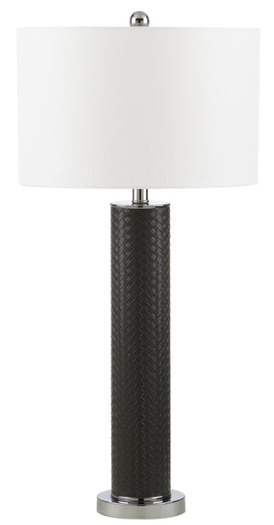 Safavieh OLLIE Table Lamp – Stylish Textured Lighting for Home, Office or Bedroom – Durable and Elegant Design Grey Woven LIT4404J-SET2