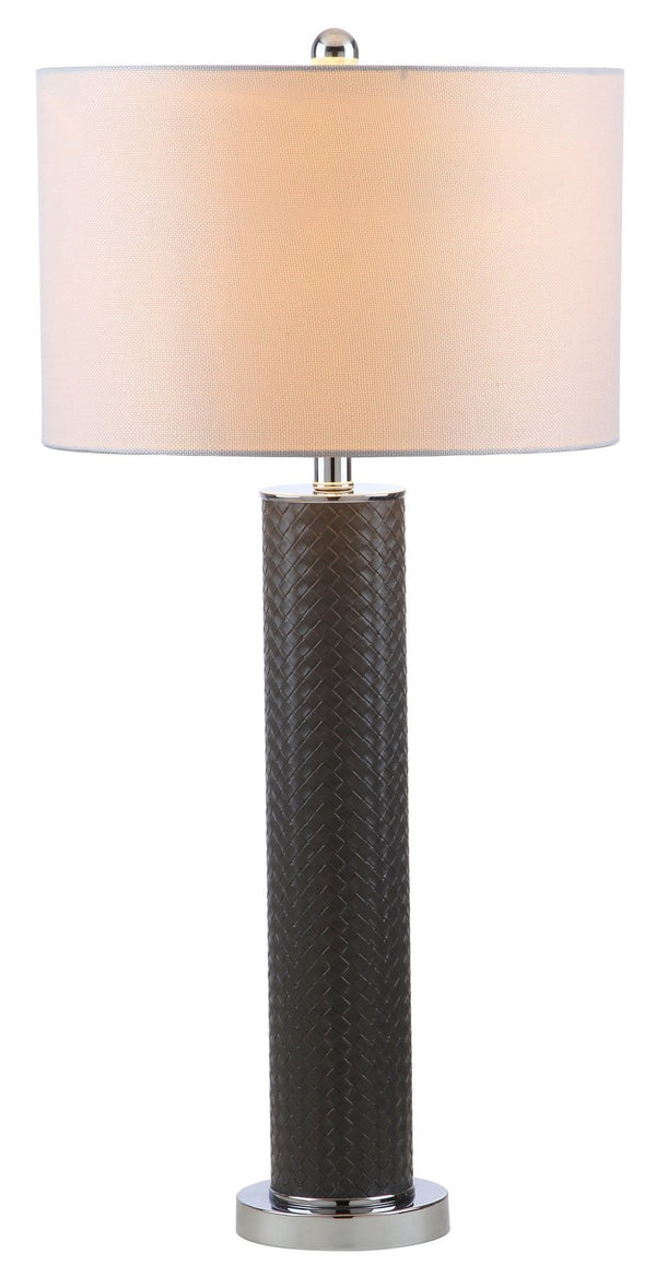 Safavieh OLLIE Table Lamp – Stylish Textured Lighting for Home, Office or Bedroom – Durable and Elegant Design Grey Woven LIT4404J-SET2