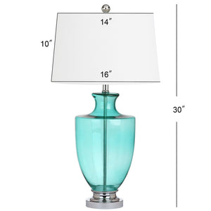 Safavieh DESIREE, Seafoam Glass Table Lamp Set of 2 - 30 Inch Modern Ambiance for Living Room & Bedroom LIT4407A-SET2