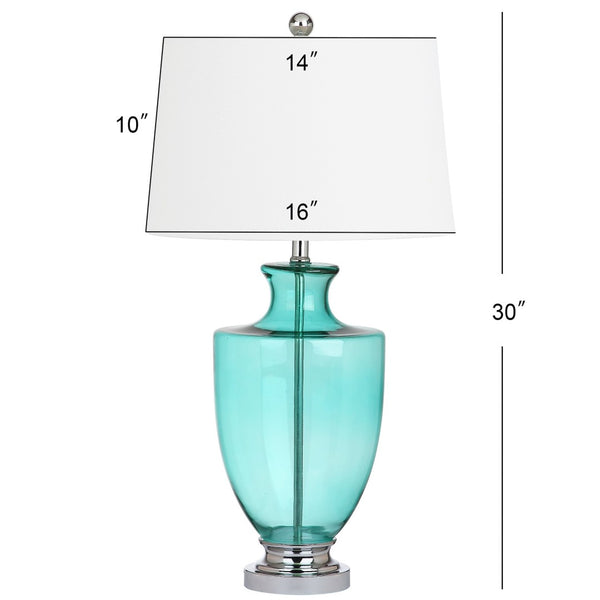 Safavieh DESIREE, Seafoam Glass Table Lamp Set of 2 - 30 Inch Modern Ambiance for Living Room & Bedroom LIT4407A-SET2