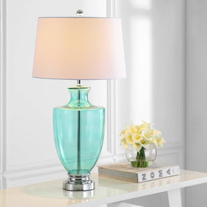 Safavieh DESIREE, Seafoam Glass Table Lamp Set of 2 - 30 Inch Modern Ambiance for Living Room & Bedroom LIT4407A-SET2