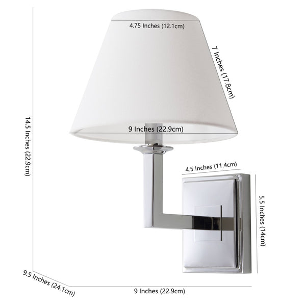 Safavieh PAULINE Wall Sconce - Modern Minimalist Lighting Fixture for Stylish Ambiance in Any Space Chrome LIT4409A-SET2
