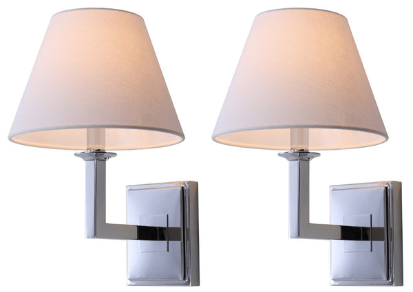 Safavieh PAULINE Wall Sconce - Modern Minimalist Lighting Fixture for Stylish Ambiance in Any Space Chrome LIT4409A-SET2
