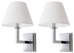 Safavieh PAULINE Wall Sconce - Modern Minimalist Lighting Fixture for Stylish Ambiance in Any Space Chrome LIT4409A-SET2