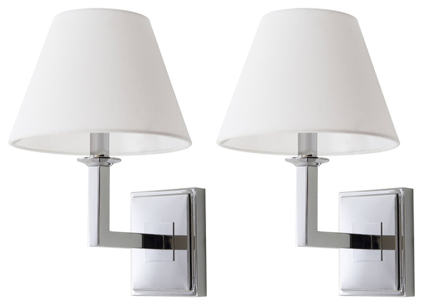 Safavieh PAULINE Wall Sconce - Modern Minimalist Lighting Fixture for Stylish Ambiance in Any Space Chrome LIT4409A-SET2