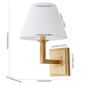 Safavieh PAULINE Wall Sconce - Modern Minimalist Lighting Fixture for Stylish Ambiance in Any Space Gold Leaf LIT4409C-SET2