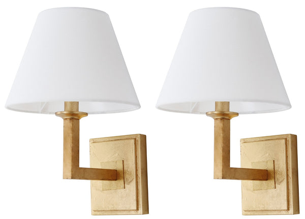 Safavieh PAULINE Wall Sconce - Modern Minimalist Lighting Fixture for Stylish Ambiance in Any Space Gold Leaf LIT4409C-SET2