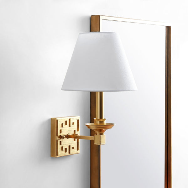 Safavieh DELVIRA, Set of 2 Gold Leaf Iron Wall Sconces – Elegant Design for Ambient Lighting & Décor LIT4410C-SET2