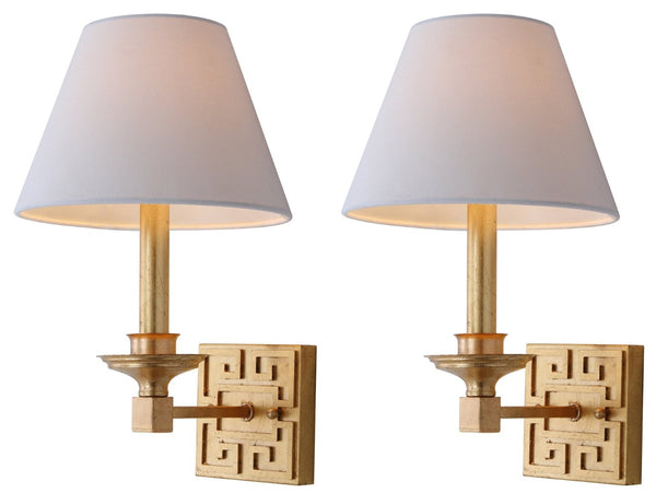 Safavieh DELVIRA, Set of 2 Gold Leaf Iron Wall Sconces – Elegant Design for Ambient Lighting & Décor LIT4410C-SET2