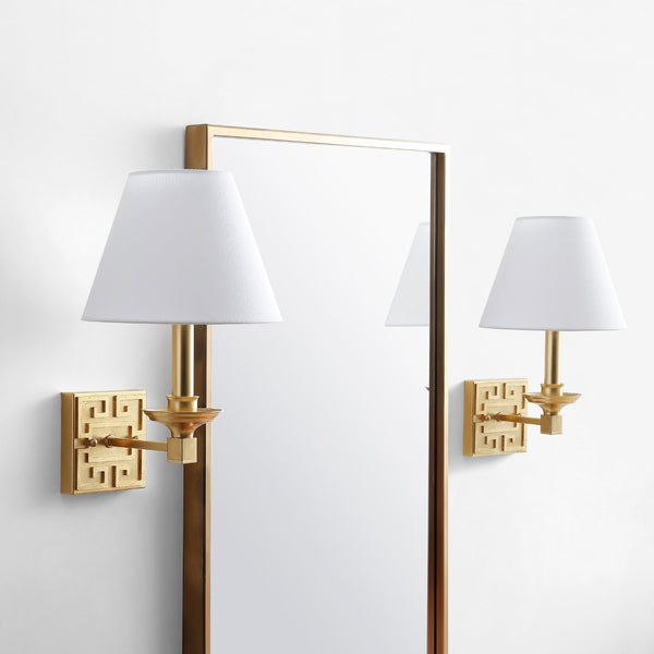 Safavieh DELVIRA, Set of 2 Gold Leaf Iron Wall Sconces – Elegant Design for Ambient Lighting & Décor LIT4410C-SET2