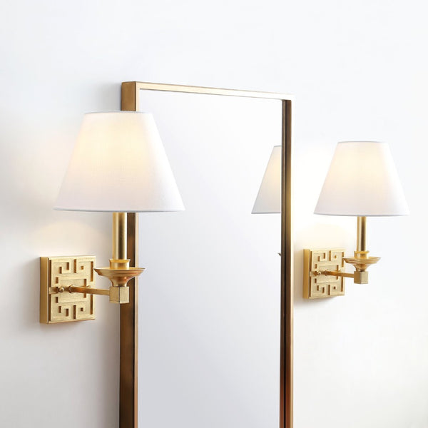 Safavieh DELVIRA, Set of 2 Gold Leaf Iron Wall Sconces – Elegant Design for Ambient Lighting & Décor LIT4410C-SET2