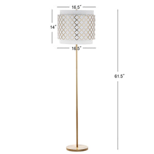 Safavieh PRISCILLA, 61.5-Inch Gold Leaf Iron Floor Lamp - Elegant Ambiance for Living Rooms & Offices LIT4415A