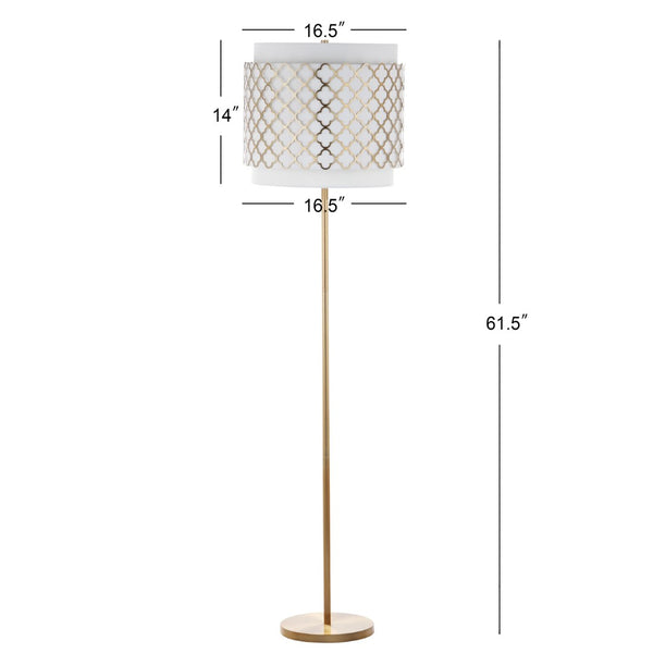 Safavieh PRISCILLA, 61.5-Inch Gold Leaf Iron Floor Lamp - Elegant Ambiance for Living Rooms & Offices LIT4415A