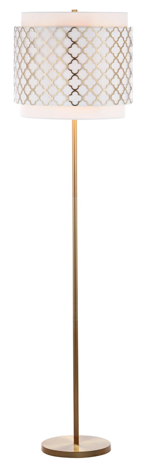 Safavieh PRISCILLA, 61.5-Inch Gold Leaf Iron Floor Lamp - Elegant Ambiance for Living Rooms & Offices LIT4415A