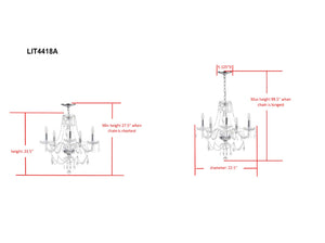 Safavieh JINGLE Chandelier - Elegant Clear Beads & Polished Chrome Finish for Modern & Classic Interiors LIT4418A