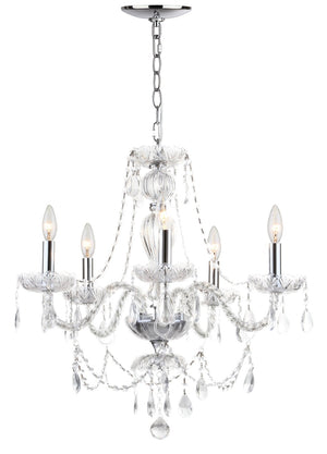 Safavieh JINGLE Chandelier - Elegant Clear Beads & Polished Chrome Finish for Modern & Classic Interiors LIT4418A