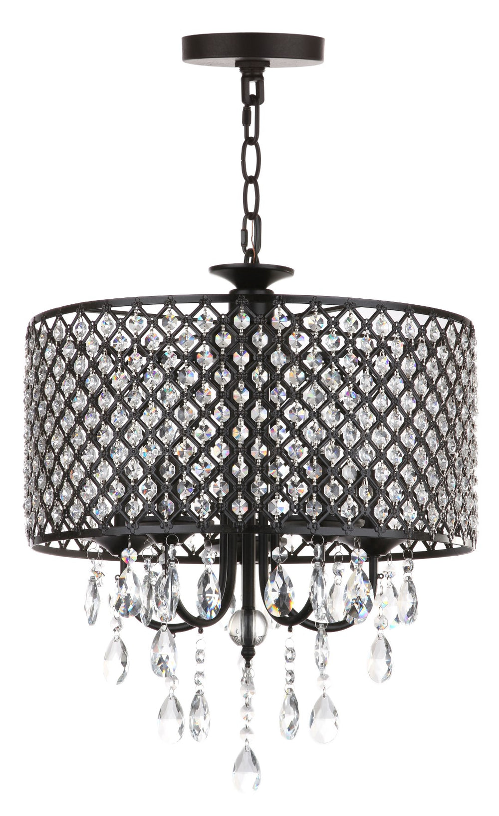 Safavieh Axel 5 Light Black 17 Inch Dia Adjustable Chandelier Black LIT4428A