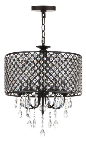 Safavieh Axel 5 Light Black 17 Inch Dia Adjustable Chandelier Black LIT4428A