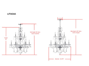 Safavieh AURA Chandelier - Elegant Clear Beads & Polished Chrome Finish for Modern & Classic Interiors LIT4434A