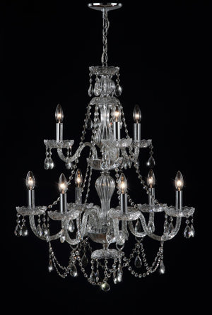 Safavieh AURA Chandelier - Elegant Clear Beads & Polished Chrome Finish for Modern & Classic Interiors LIT4434A