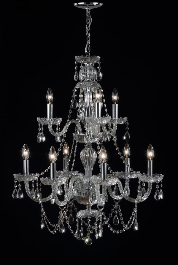 Safavieh AURA Chandelier - Elegant Clear Beads & Polished Chrome Finish for Modern & Classic Interiors LIT4434A