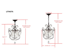 Safavieh LUNA Chandelier - Elegant Clear Beads with Brown Finish for Timeless Home Decor & Bright Illumination LIT4437A