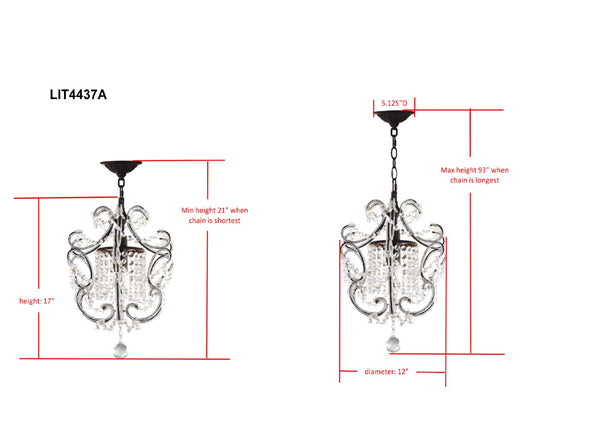 Safavieh LUNA Chandelier - Elegant Clear Beads with Brown Finish for Timeless Home Decor & Bright Illumination LIT4437A