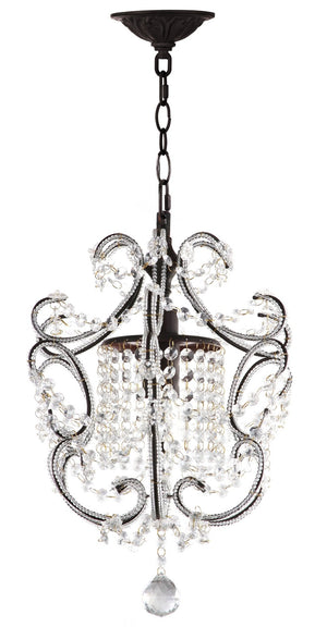 Safavieh LUNA Chandelier - Elegant Clear Beads with Brown Finish for Timeless Home Decor & Bright Illumination LIT4437A