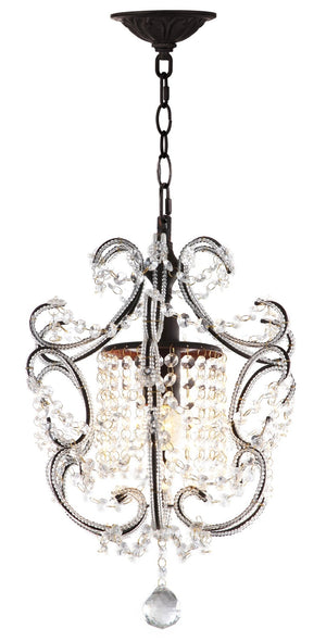 Safavieh LUNA Chandelier - Elegant Clear Beads with Brown Finish for Timeless Home Decor & Bright Illumination LIT4437A