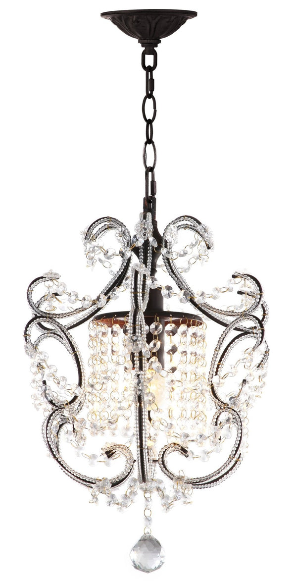 Safavieh LUNA Chandelier - Elegant Clear Beads with Brown Finish for Timeless Home Decor & Bright Illumination LIT4437A