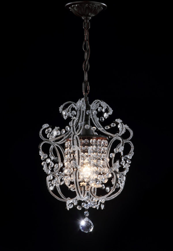 Safavieh LUNA Chandelier - Elegant Clear Beads with Brown Finish for Timeless Home Decor & Bright Illumination LIT4437A