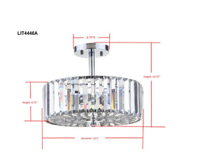Safavieh ARIEL Chandelier - Elegant Clear Beads & Polished Chrome Finish for Modern Home Décor Solutions LIT4446A