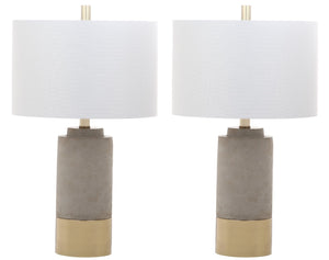 Safavieh BROWN Table Lamp - Elegant Gray & Gold Finish, Sleek Modern Design for Living Rooms & Offices LIT4451A-SET2