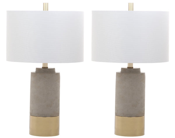 Safavieh BROWN Table Lamp - Elegant Gray & Gold Finish, Sleek Modern Design for Living Rooms & Offices LIT4451A-SET2