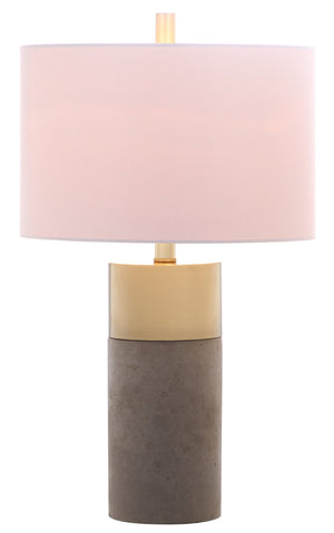 Safavieh OLIVER Table Lamp - Elegant Gray Base with Gold Accents & White Shade for Modern Home Decor LIT4452A-SET2