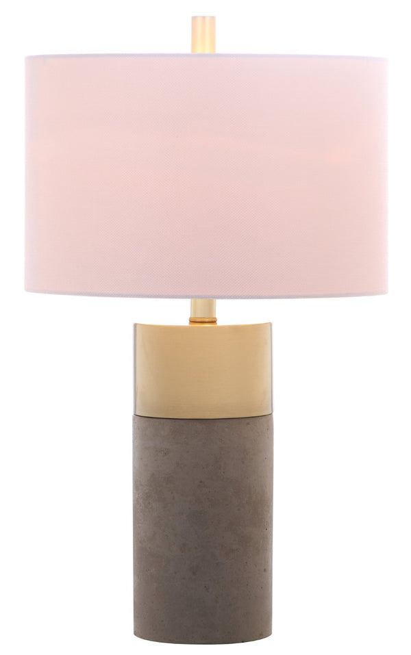 Safavieh OLIVER Table Lamp - Elegant Gray Base with Gold Accents & White Shade for Modern Home Decor LIT4452A-SET2