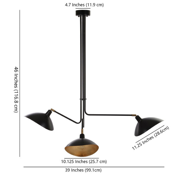 Safavieh LEWIS Modern Black Metal Pendant Lamp - Sleek Minimalist Design for Dining, Kitchen & Living Spaces LIT4461A