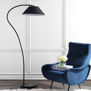 Safavieh LUMI Arc Floor Lamp in Black - Modern Sculptural Design for Elegant Lighting in Any Space LIT4467A