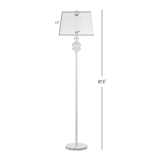 Safavieh TORC Floor Lamp in White - Elegant, Slim Design for Modern Spaces with Reliable, Glare-Free Lighting LIT4471B